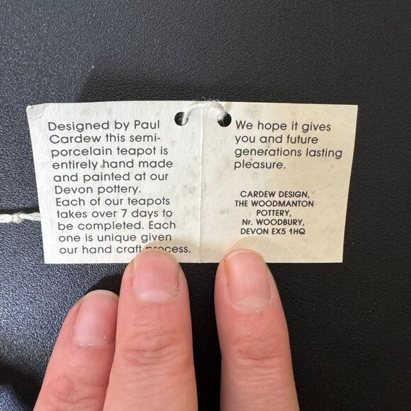 Vintage Paul Cardew Ceramic Sewing Machine Teapot, Original Tags, Never Used, 9" - Picture 7 of 10